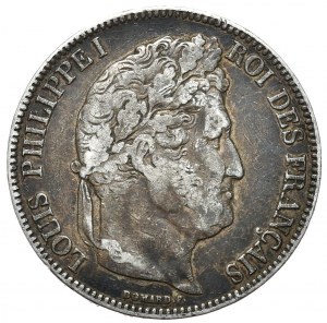 France, 5 Francs, 1843, BB, Strasbourg