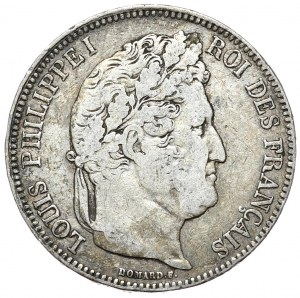 France, 5 Francs, 1843, BB, Strasbourg