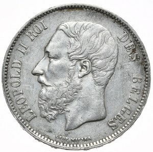 Belgium, 5 Francs, 1873.