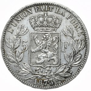 Belgia, 5 Franków, 1873r.