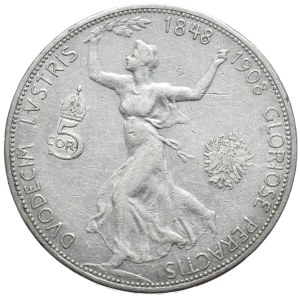 Austro-Węgry, 5 koron, 1908r.