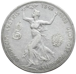 Austria-Hungary, 5 crowns, 1908.