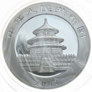 China, Panda, 2001, 1 oz, Ag 999, in original wrapper