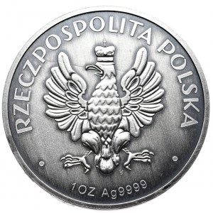 Głowa kobiety, 1 oz , uncja Ag 999, antic/gold
