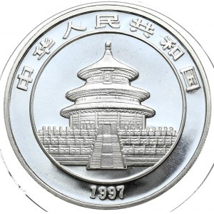 China, Panda, 1997, 1oz., AG 999, small date