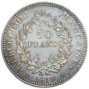Francja, 50 franków, 1979r., Herkules, rzadszy rocznik