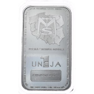 Sztabka 1oz. Srebrna Mennica, Mapa Polski.