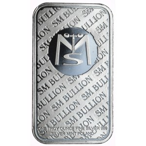 Sztabka 1oz. Srebrna Mennica, Mapa Polski.