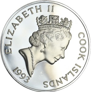 Wyspy Cooka, 100 Dolarów, 1993r., 5oz., Rzadkość