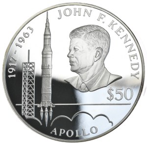 Niue, $50, 1993, Apollo/Kennedy, 5oz.