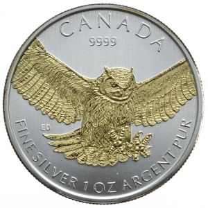 Kanada, 5 Dolarów, 2015r., Puchacz, 1oz.