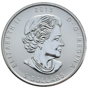 Canada, $5, 2015, Fluff, 1oz.