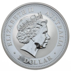 Australia, Kookaburra, 2009r., 1 oz., jubileuszowa, limitowana edycja na 20-lecie serii, wizerunek 2003r.