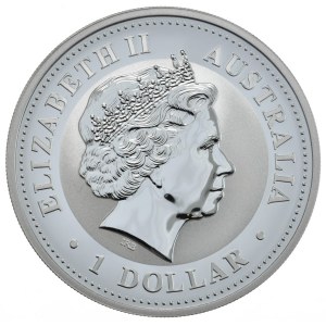 Australia, Kookaburra, 2009r., 1 oz., jubileuszowa, limitowana edycja na 20-lecie serii, wizerunek 1990r.