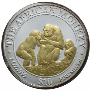 Somalia, $10, 2004, Monkeys, Rarity