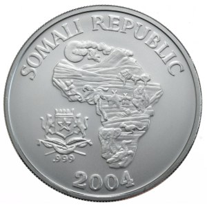 Somalia, 10 Dolarów, 2004r., Małpy, Rzadkość