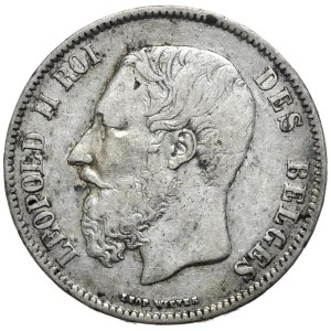 Belgia, 5 franków, 1869r.