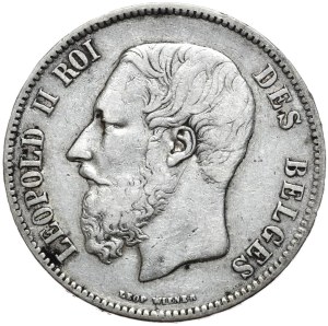 Belgium, 5 Francs, 1870.
