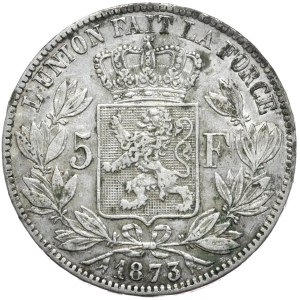 Belgia, 5 Franków, 1873r.