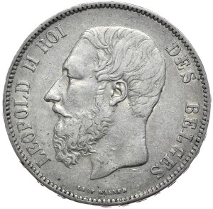 Belgium, 5 Francs, 1876, recent, rarer vintage