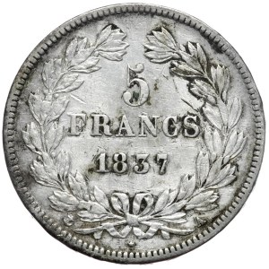 Francja, 5 Franków, 1837r., A,