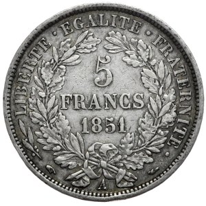Francja, 5 Franków, 1851r. Ceres