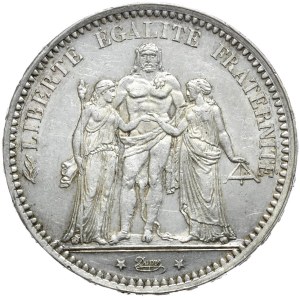 Francja, 5 franków, 1873r., Herkules