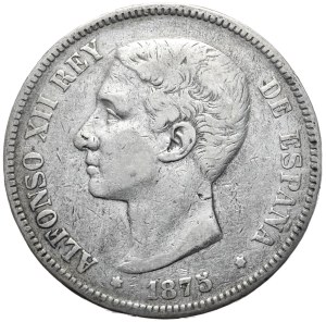 Spain, 5 Pesetas, 1875.