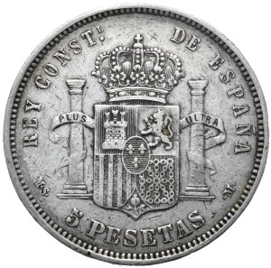 Spain, 5 Pesetas, 1883.