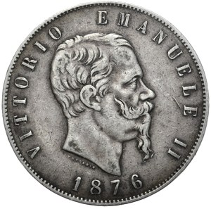 Italy, 5 lire 1876 R, Rome