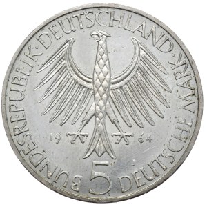 RFN, 5 marek 1964, Fichte. Ostatnia z wczesnych srebrnych pięciomarkówek
