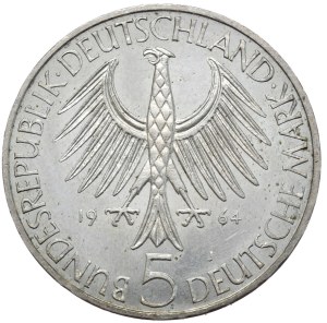 FRG, 5 marks 1964, Fichte. The last of the early silver 5-marks