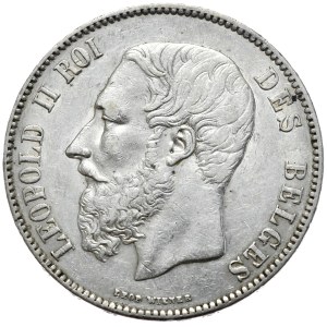 Belgia, 5 Franków, 1871r.