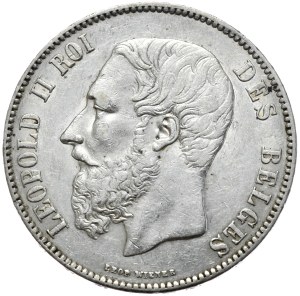 Belgium, 5 Francs, 1871.