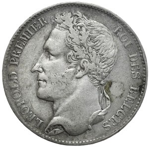 Belgia, 5 Franków, 1848r., (młodszy)