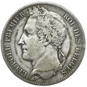 Belgia, 5 Franków, 1849r., (młodszy)