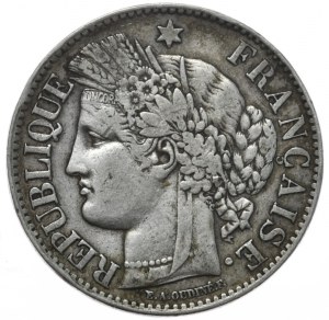 France, 2 Francs, 1887, Ceres