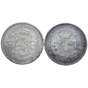 Hiszpania, 2x5 Peset, 1898-75r.