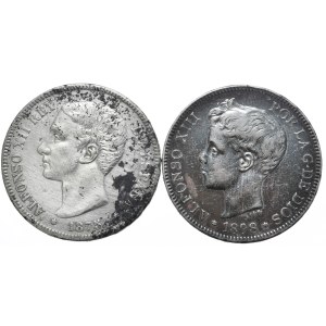 Hiszpania, 2x5 Peset, 1898-75r.