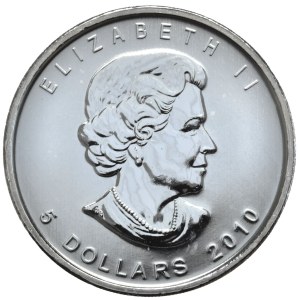 Kanada, 5 Dolarów, 2010r., Liść