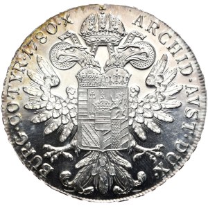 Austria, Maria Teresa, talar 1780r., nowe bicie, proof