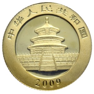 Chiny, Panda, 1/10 oz Au, 2009r. w oryginalnej zgrzewce