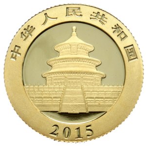 China, Panda, 1/10 oz Au, 2015.