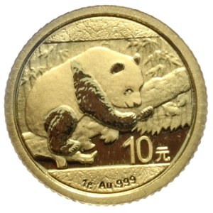 China, Panda 1g gold 999, 2016, in original wrapper