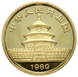 China, panda 1989, 1/10 oz, Au 999