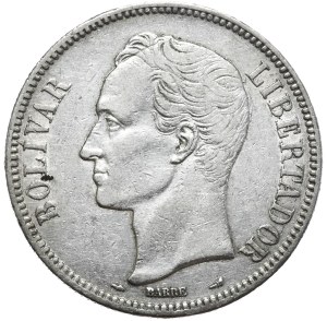 Venezuela, 5 Bolivars, 1912.