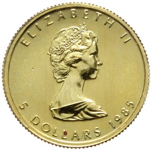 Kanada, Liść, 1/10 oz Au, 1985r.