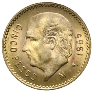 Mexico, 5 Pesos, 1955.