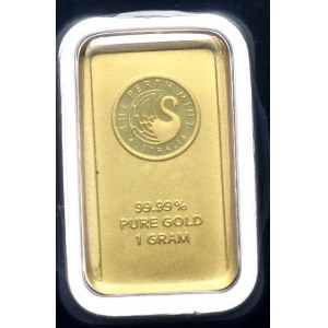 Australia, Perth Mint, sztabka 1 g, Au 999 w oryginalnym blistrze