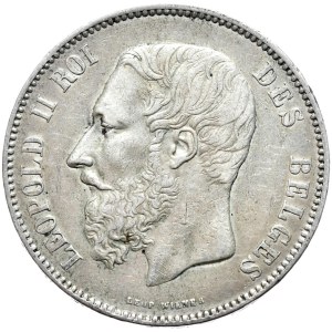 Belgia, 5 Franków, 1873r.